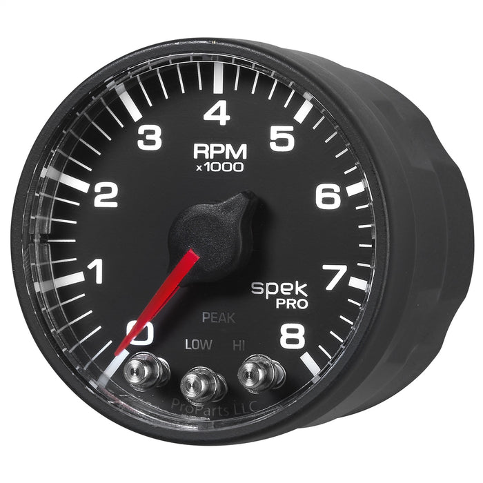 AutoMeter P334328 GAUGE; TACH; 2 1/16in.; 8K RPM; W/SHIFT LIGHT/PEAK MEM; BLK/BLK; SPEK-PRO - Truck Part Superstore