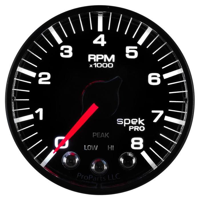AutoMeter P334328 GAUGE; TACH; 2 1/16in.; 8K RPM; W/SHIFT LIGHT/PEAK MEM; BLK/BLK; SPEK-PRO - Truck Part Superstore