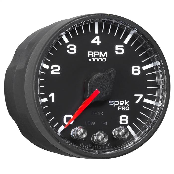 AutoMeter P334328 GAUGE; TACH; 2 1/16in.; 8K RPM; W/SHIFT LIGHT/PEAK MEM; BLK/BLK; SPEK-PRO - Truck Part Superstore