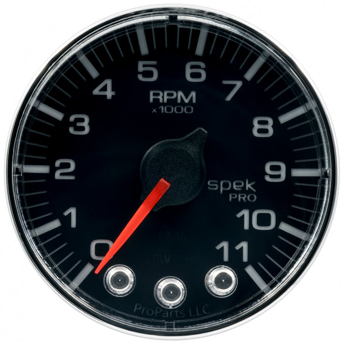 AutoMeter P336318 GAUGE; TACH; 2 1/16in.; 11K RPM; W/SHIFT LIGHT/PEAK MEM; BLK/CHRM; SPEK-PRO - Truck Part Superstore