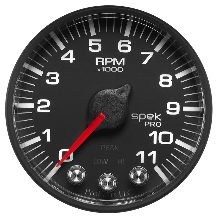 AutoMeter P336328 GAUGE; TACH; 2 1/16in.; 11K RPM; W/SHIFT LIGHT/PEAK MEM; BLK/BLK; SPEK-PRO - Truck Part Superstore