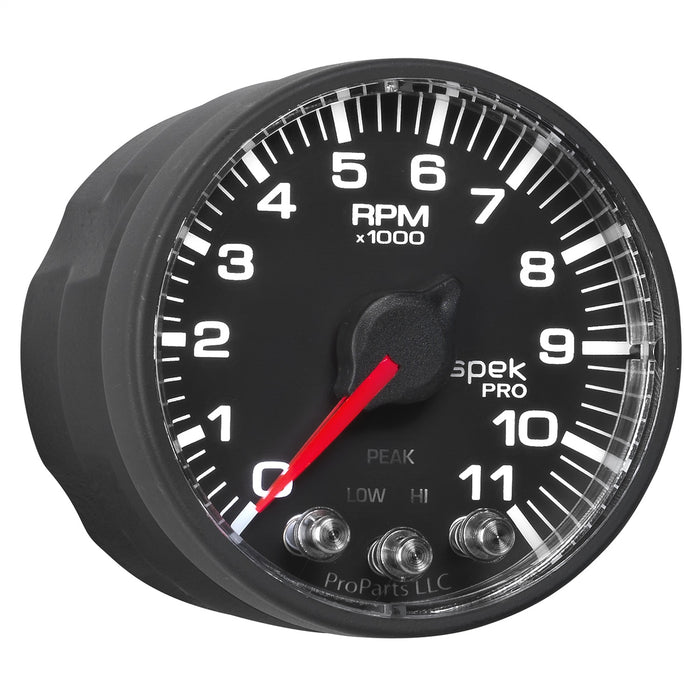 AutoMeter P336328 GAUGE; TACH; 2 1/16in.; 11K RPM; W/SHIFT LIGHT/PEAK MEM; BLK/BLK; SPEK-PRO - Truck Part Superstore