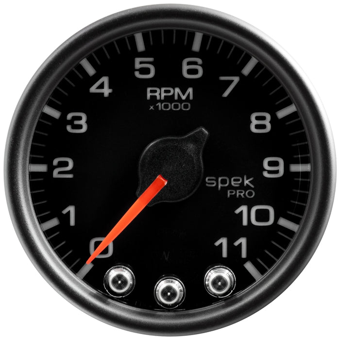 AutoMeter P33632 GAUGE; TACH; 2 1/16in.; 11K RPM; W/SHIFT LIGHT/PEAK MEM; BLK/BLK; SPEK-PRO - Truck Part Superstore