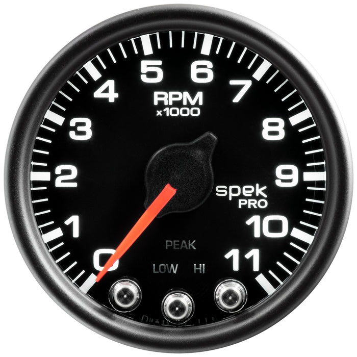 AutoMeter P33632 GAUGE; TACH; 2 1/16in.; 11K RPM; W/SHIFT LIGHT/PEAK MEM; BLK/BLK; SPEK-PRO - Truck Part Superstore