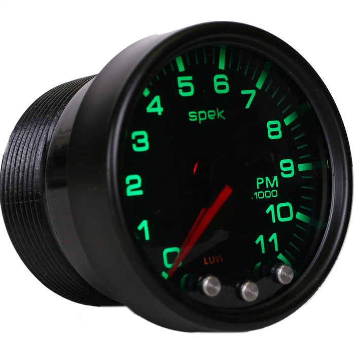 AutoMeter P33652 GAUGE; TACH; 2 1/16in.; 11K RPM; W/SHIFT LIGHT/PEAK MEM; BLK/SMKE/BLK; SPEK-PRO - Truck Part Superstore