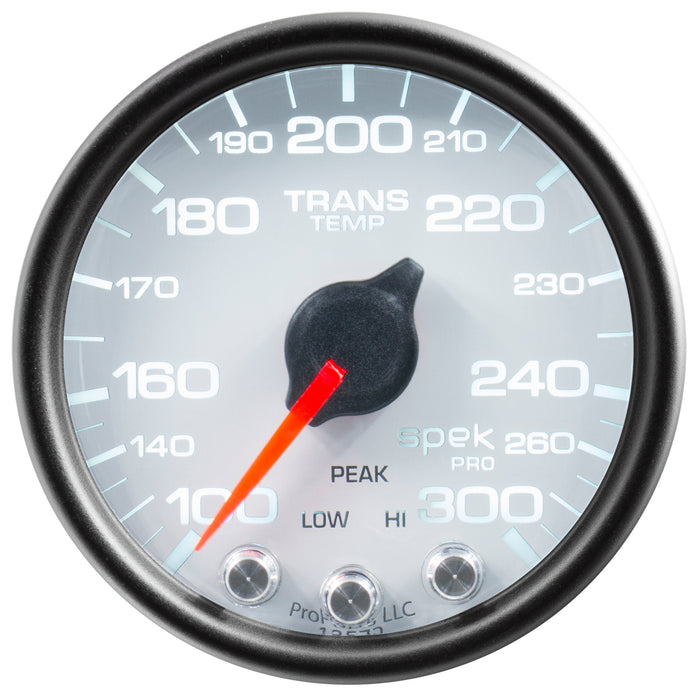 AutoMeter P34212 GAUGE; TRANS TEMP; 2 1/16in.; 300deg.F; STEPPER MOTOR W/PEAK/WRN; WHT/BLK; SPEK- - Truck Part Superstore