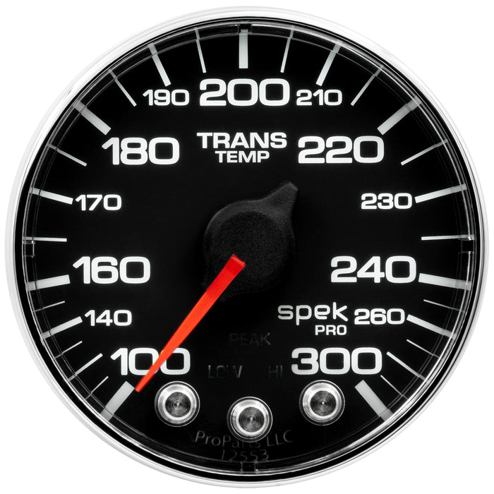AutoMeter P342318 GAUGE; TRANS TEMP; 2 1/16in.; 300deg.F; STEPPER MOTOR W/PK/WRN; BLK/CHRM; SPEK-P - Truck Part Superstore