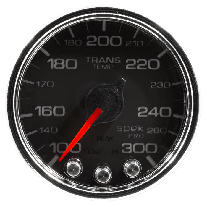 AutoMeter P34231 GAUGE; TRANS TEMP; 2 1/16in.; 300deg.F; STEPPER MOTOR W/PK/WRN; BLK/CHRM; SPEK-P - Truck Part Superstore