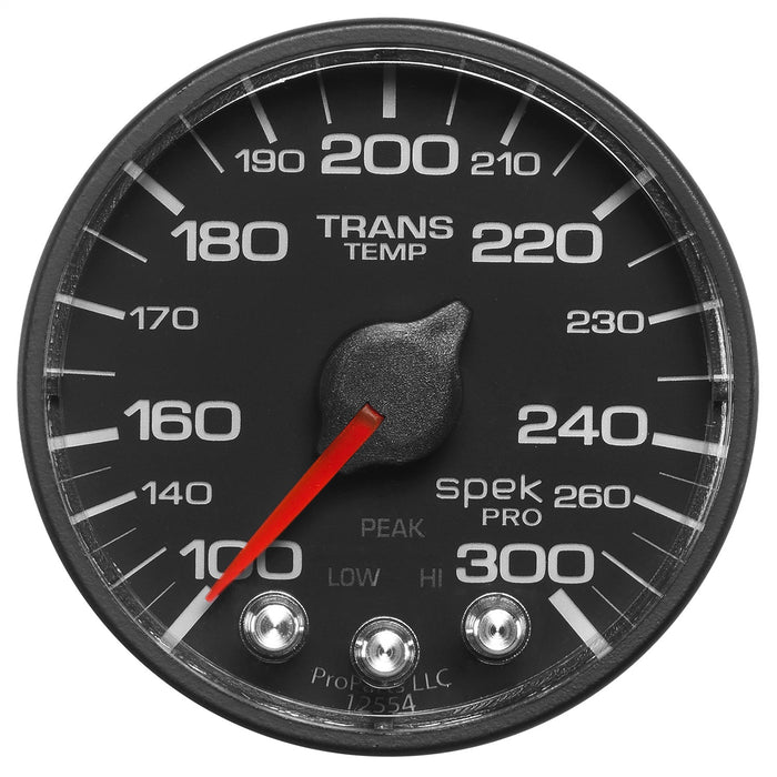 AutoMeter P342328 GAUGE; TRANS TEMP; 2 1/16in.; 300deg.F; STEPPER MOTOR W/PEAK/WRN; BLK/BLK; SPEK- - Truck Part Superstore