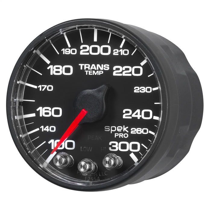 AutoMeter P342328 GAUGE; TRANS TEMP; 2 1/16in.; 300deg.F; STEPPER MOTOR W/PEAK/WRN; BLK/BLK; SPEK- - Truck Part Superstore