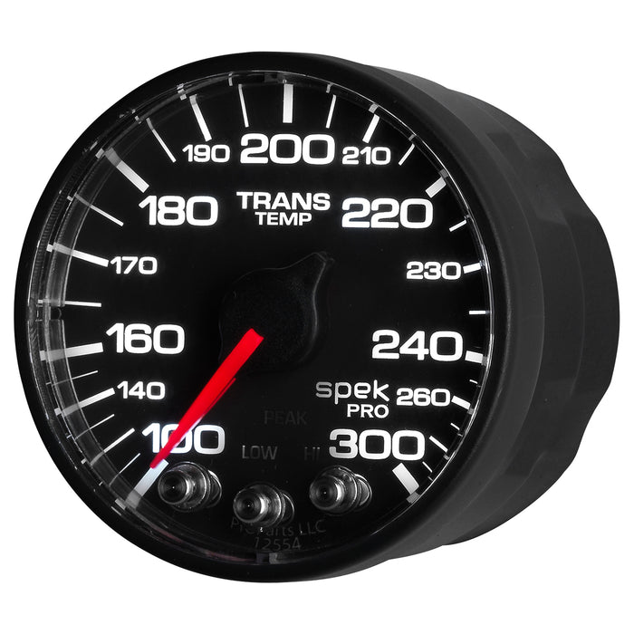 AutoMeter P342328 GAUGE; TRANS TEMP; 2 1/16in.; 300deg.F; STEPPER MOTOR W/PEAK/WRN; BLK/BLK; SPEK- - Truck Part Superstore