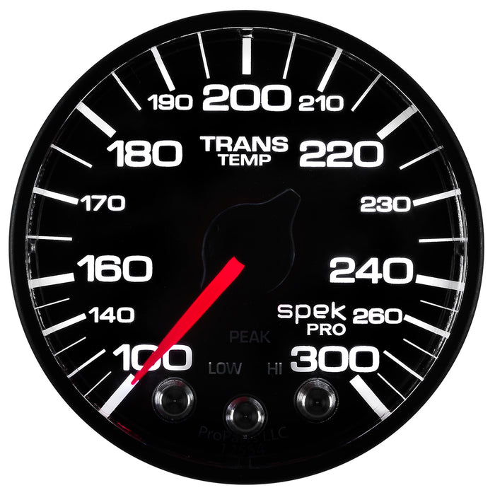 AutoMeter P342328 GAUGE; TRANS TEMP; 2 1/16in.; 300deg.F; STEPPER MOTOR W/PEAK/WRN; BLK/BLK; SPEK- - Truck Part Superstore