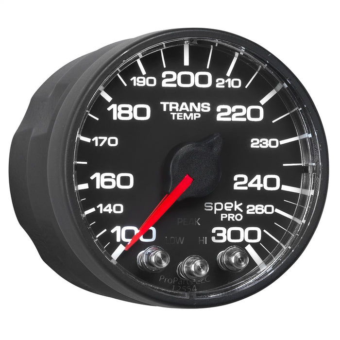 AutoMeter P342328 GAUGE; TRANS TEMP; 2 1/16in.; 300deg.F; STEPPER MOTOR W/PEAK/WRN; BLK/BLK; SPEK- - Truck Part Superstore
