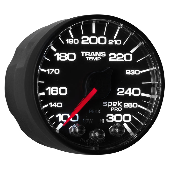 AutoMeter P342328 GAUGE; TRANS TEMP; 2 1/16in.; 300deg.F; STEPPER MOTOR W/PEAK/WRN; BLK/BLK; SPEK- - Truck Part Superstore