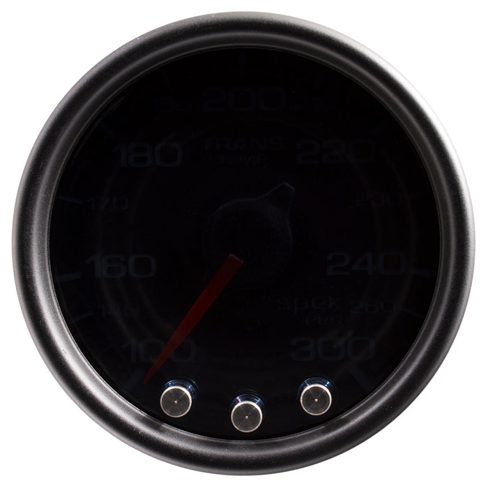 AutoMeter P34252 GAUGE; TRANS TEMP; 2 1/16in.; 300deg.F; STPR MTR W/PK/WRN; BLK/SMOKE/BLK; SPEK-P - Truck Part Superstore