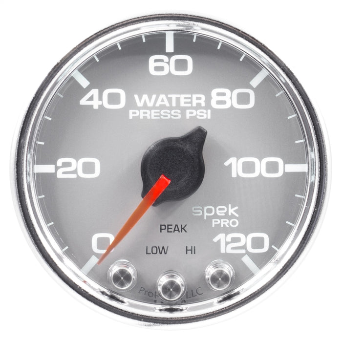 AutoMeter P34521 GAUGE; WATER PRESS; 2 1/16in.; 120PSI; STEPPER MOTOR W/PEAK/WRN; SLVR/CHRM; SPEK - Truck Part Superstore