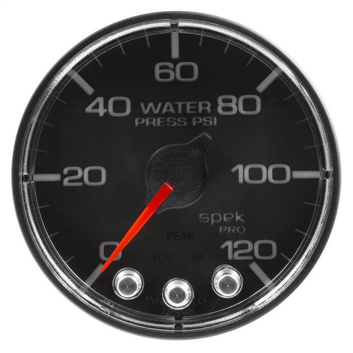 AutoMeter P345318 GAUGE; WATER PRESS; 2 1/16in.; 120PSI; STEPPER MOTOR W/PEAK/WARN; BLK/CHRM; SPEK - Truck Part Superstore