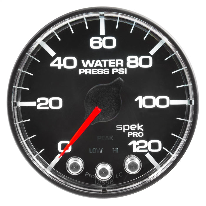 AutoMeter P345318 GAUGE; WATER PRESS; 2 1/16in.; 120PSI; STEPPER MOTOR W/PEAK/WARN; BLK/CHRM; SPEK - Truck Part Superstore