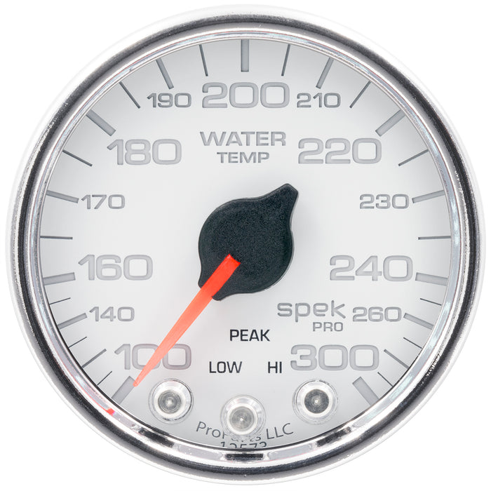 AutoMeter P34611 GAUGE; WATER TEMP; 2 1/16in.; 300deg.F; STEPPER MOTOR W/PEAK/WARN; WHT/CHRM; SPE - Truck Part Superstore