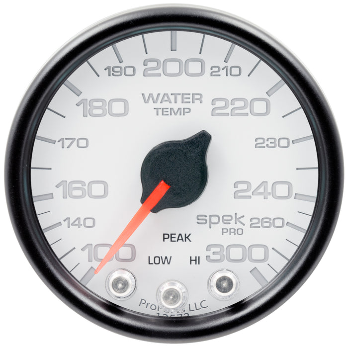 AutoMeter P34612 GAUGE; WATER TEMP; 2 1/16in.; 300deg.F; STEPPER MOTOR W/PEAK/WARN; WHT/BLK; SPEK - Truck Part Superstore