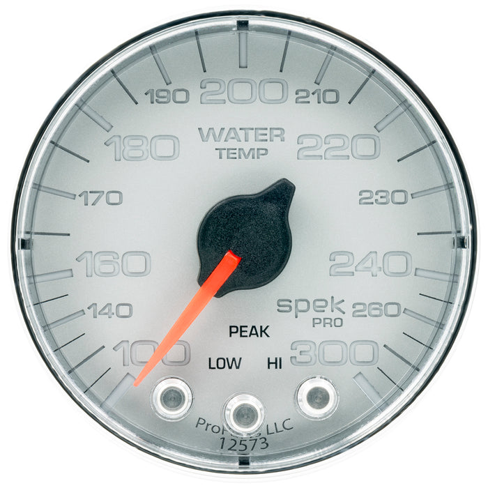 AutoMeter P346218 GAUGE; WATER TEMP; 2 1/16in.; 300deg.F; STEPPER MOTOR W/PEAK/WARN; SLVR/CHRM; SP - Truck Part Superstore