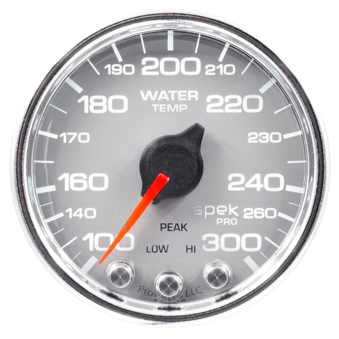 AutoMeter P34621 GAUGE; WATER TEMP; 2 1/16in.; 300deg.F; STEPPER MOTOR W/PEAK/WARN; SLVR/CHRM; SP - Truck Part Superstore