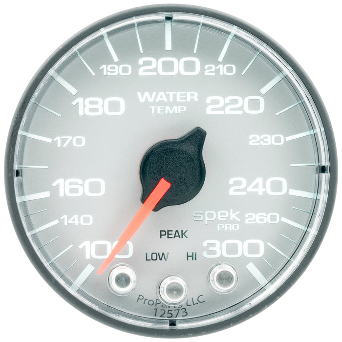 AutoMeter P346228 GAUGE; WATER TEMP; 2 1/16in.; 300deg.F; STEPPER MOTOR W/PEAK/WARN; SLVR/BLK; SPE - Truck Part Superstore