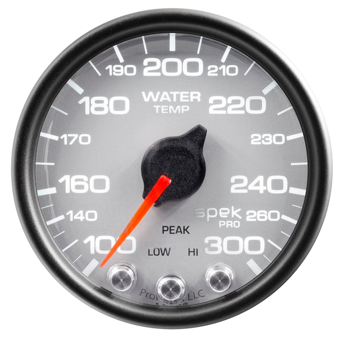 AutoMeter P34622 GAUGE; WATER TEMP; 2 1/16in.; 300deg.F; STEPPER MOTOR W/PEAK/WARN; SLVR/BLK; SPE - Truck Part Superstore