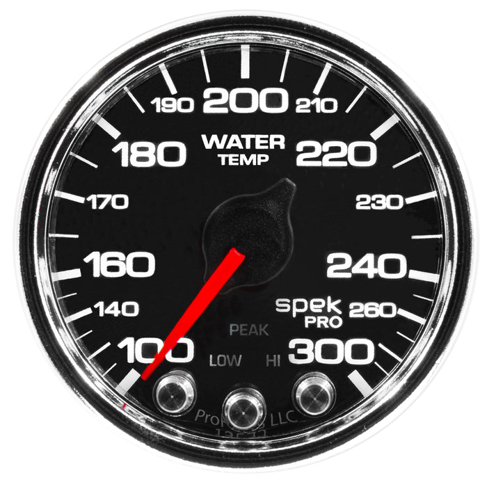 AutoMeter P34631 GAUGE; WATER TEMP; 2 1/16in.; 300deg.F; STEPPER MOTOR W/PEAK/WARN; BLK/CHRM; SPE - Truck Part Superstore