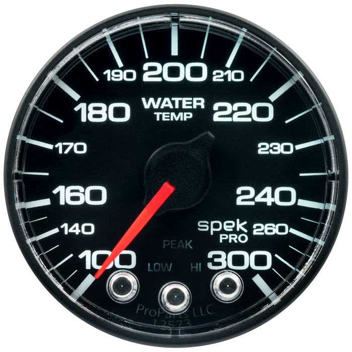 AutoMeter P346328 GAUGE; WATER TEMP; 2 1/16in.; 300deg.F; STEPPER MOTOR W/PEAK/WARN; BLK/BLK; SPEK - Truck Part Superstore