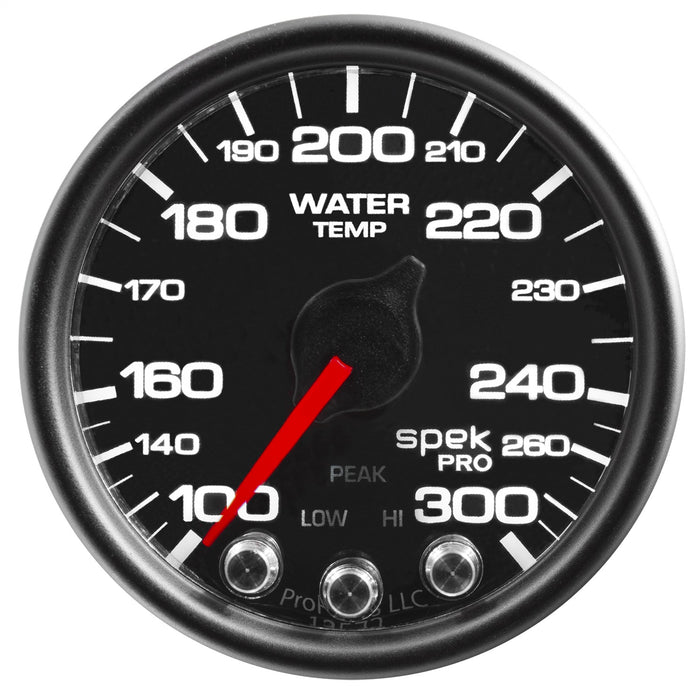 AutoMeter P34632 GAUGE; WATER TEMP; 2 1/16in.; 300deg.F; STEPPER MOTOR W/PEAK/WARN; BLK/BLK; SPEK - Truck Part Superstore