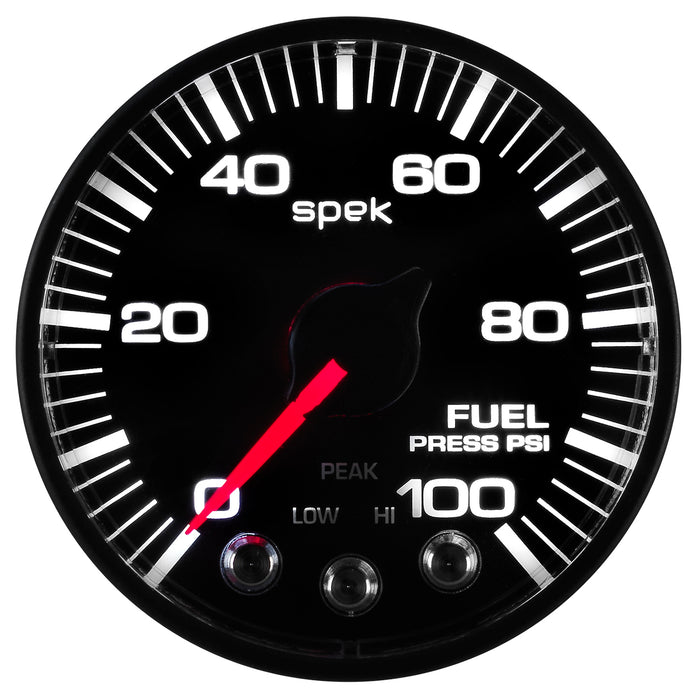 AutoMeter P514328 2-1/16in. FUEL PRESSURE; 0-100 PSI; SPEK-PRO; BLACK/BLACK; ECU - Truck Part Superstore