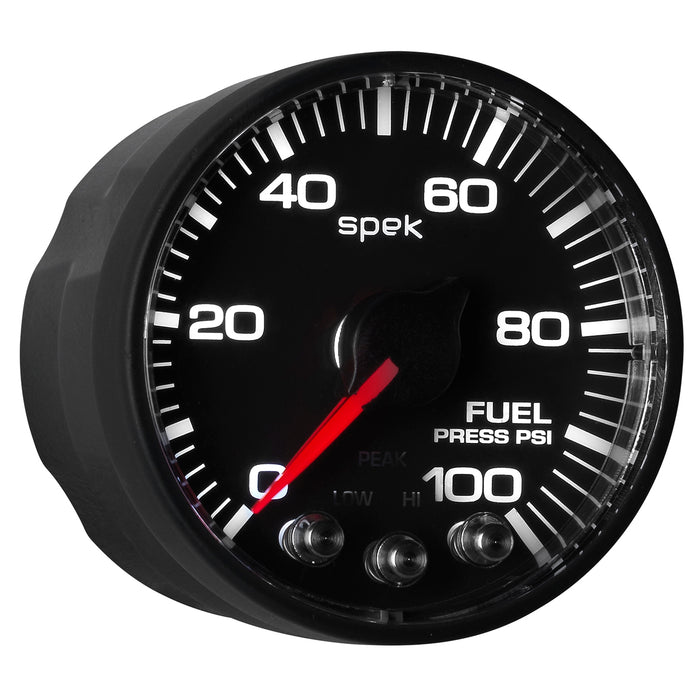 AutoMeter P514328 2-1/16in. FUEL PRESSURE; 0-100 PSI; SPEK-PRO; BLACK/BLACK; ECU - Truck Part Superstore
