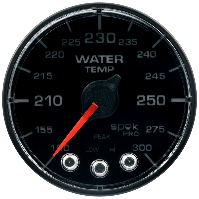 AutoMeter P546328-N2 2-1/16in. WATER TEMPERATURE; 100-300 deg.F; SPEK-PRO; BLACK/BLACK; ECU - Truck Part Superstore