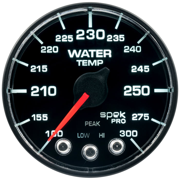 AutoMeter P546328-N3 2-1/16in. WATER TEMPERATURE; 100-300 deg.F; SPEK-PRO; BLACK/BLACK; ECU - Truck Part Superstore