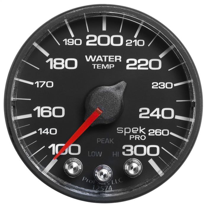 AutoMeter P546328 2-1/16in. WATER TEMPERATURE; 100-300 deg.F; SPEK-PRO; BLACK/BLACK; ECU - Truck Part Superstore