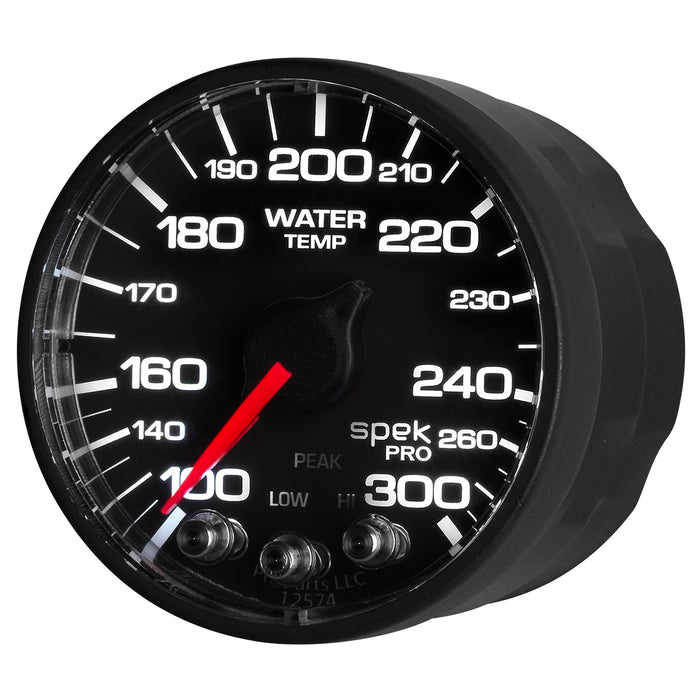 AutoMeter P546328 2-1/16in. WATER TEMPERATURE; 100-300 deg.F; SPEK-PRO; BLACK/BLACK; ECU - Truck Part Superstore