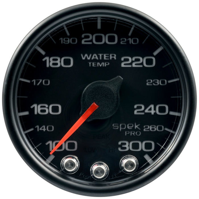 AutoMeter P54632 2-1/16in. WATER TEMPERATURE; 100-300 deg.F; SPEK-PRO; BLACK/BLACK; ECU - Truck Part Superstore