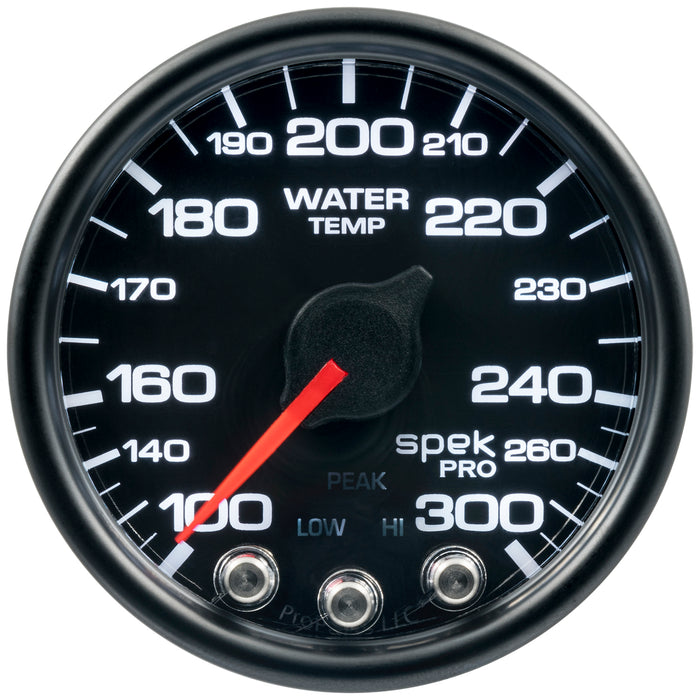 AutoMeter P54632 2-1/16in. WATER TEMPERATURE; 100-300 deg.F; SPEK-PRO; BLACK/BLACK; ECU - Truck Part Superstore