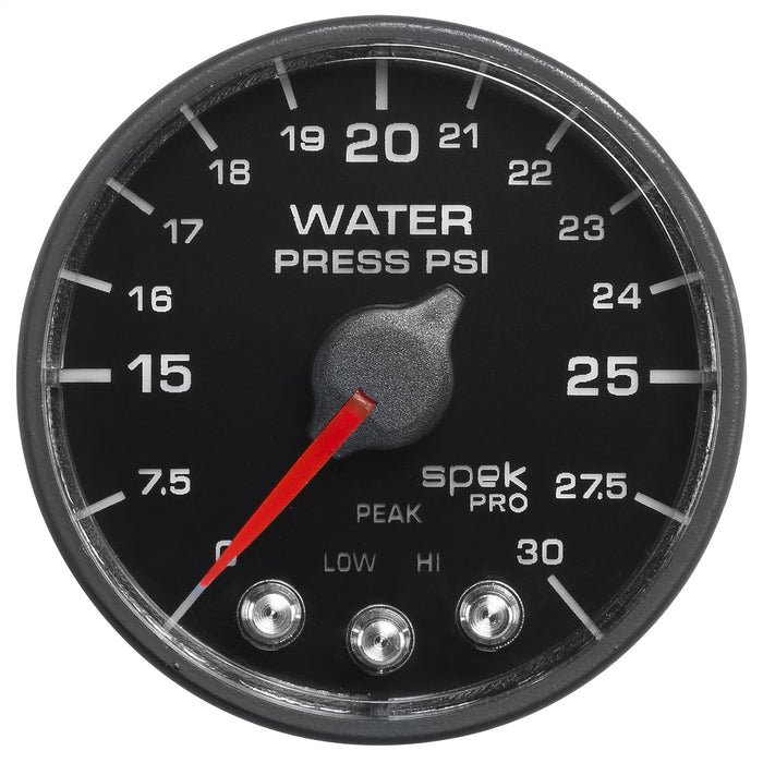AutoMeter P550328-N1 2-1/16in. WATER PRESSURE; 0-30 PSI; SPEK-PRO; BLACK/BLACK; ECU - Truck Part Superstore