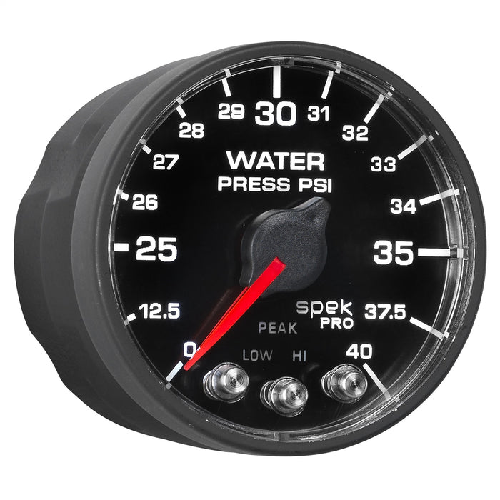 AutoMeter P551328-N1 2-1/16in. WATER PRESSURE; 0-40 PSI; SPEK-PRO; BLACK/BLACK; ECU - Truck Part Superstore