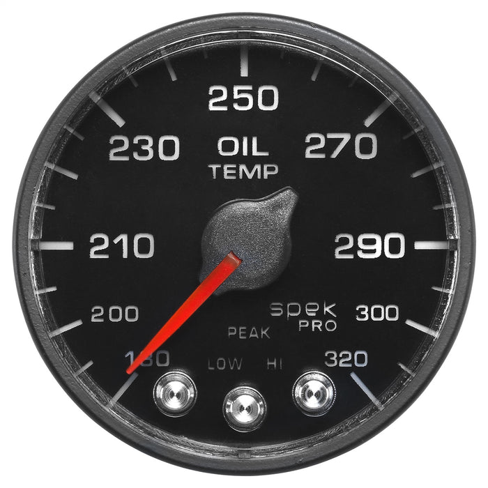 AutoMeter P553328-N1 2-1/16in. OIL TEMPERATURE; 180-320 deg.F; SPEK-PRO; BLACK/BLACK; ECU - Truck Part Superstore