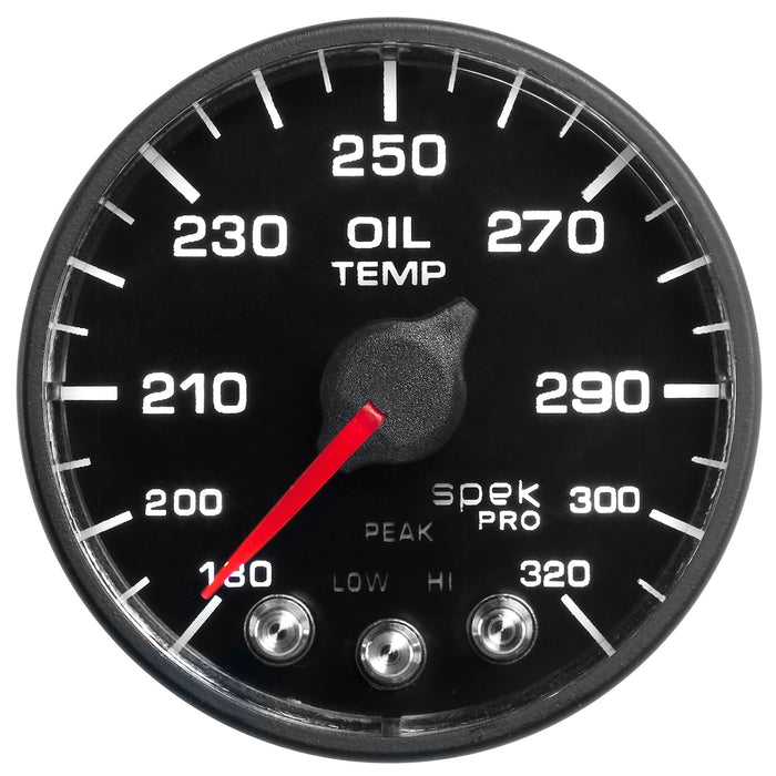 AutoMeter P553328-N1 2-1/16in. OIL TEMPERATURE; 180-320 deg.F; SPEK-PRO; BLACK/BLACK; ECU - Truck Part Superstore