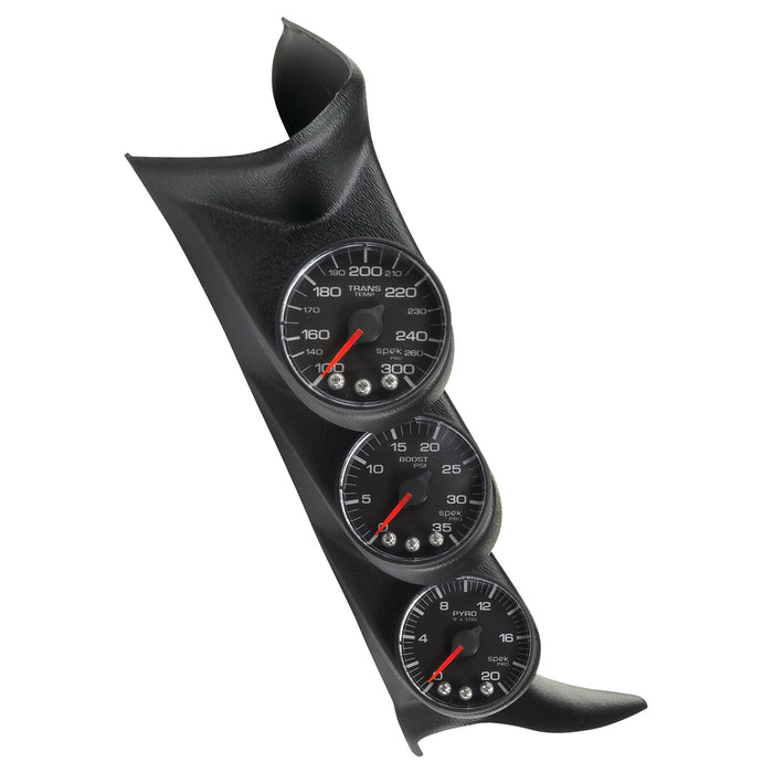 AutoMeter P73021 DSL GA KIT; A-PILLR W/SPKR; GM 01-07; BST/EGT/TRANS; 35PSI/2Kdeg.F/300deg.F; BLK - Truck Part Superstore