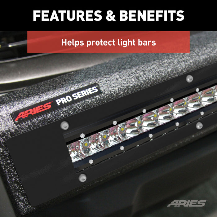 ARIES PC10OB ARIES PC10OB Pro Series 30-Inch Black Steel Grille Guard Light Bar Cover Plate - Truck Part Superstore