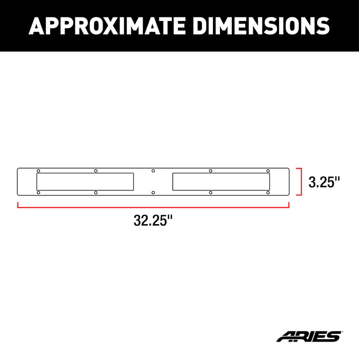 ARIES PC10OS Pro Series 30-Inch Brushed Stainless Light Bar Cover Plate - Truck Part Superstore