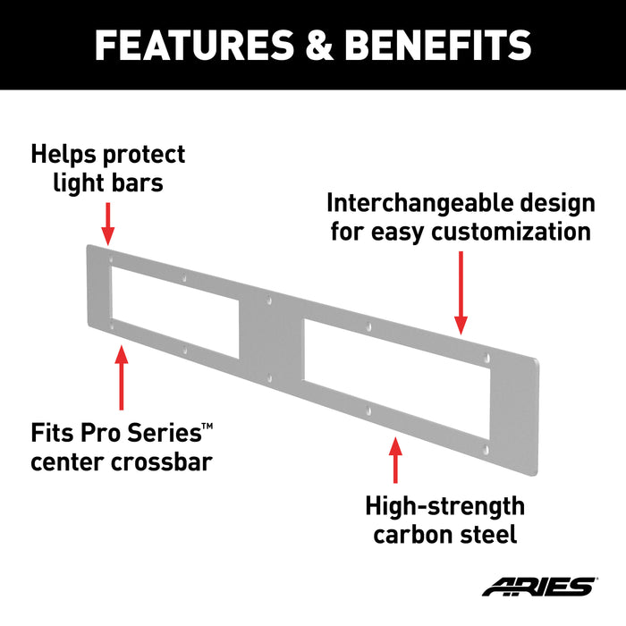 ARIES PC10OS Pro Series 30-Inch Brushed Stainless Light Bar Cover Plate - Truck Part Superstore