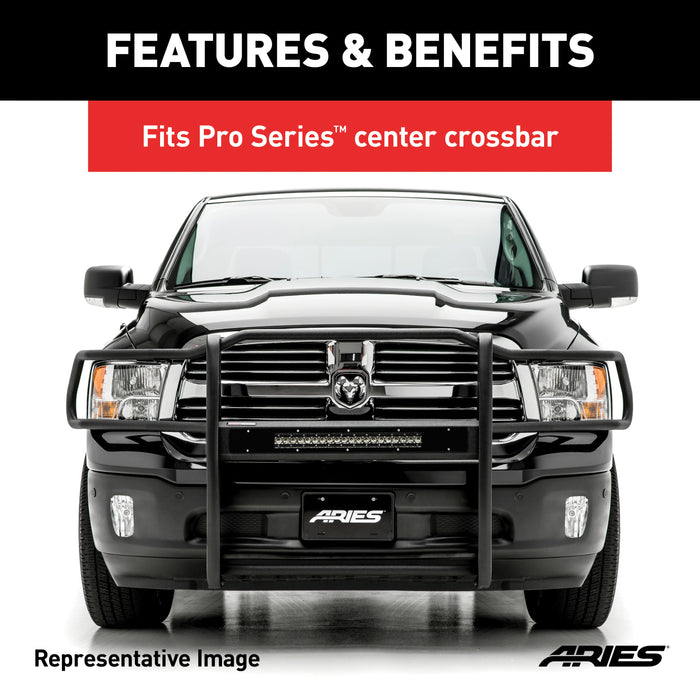 ARIES PC20OB ARIES PC20OB Pro Series 30-Inch Black Steel Grille Guard Light Bar Cover Plate - Truck Part Superstore