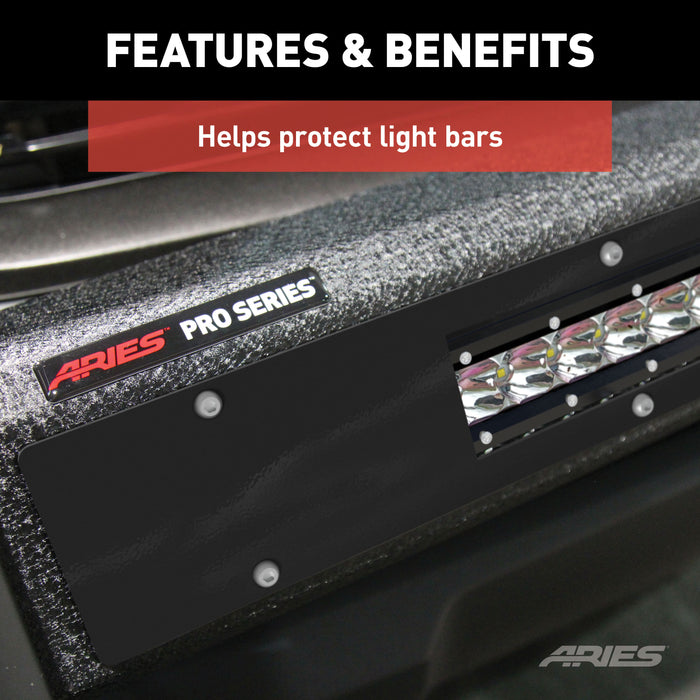ARIES PC20OB ARIES PC20OB Pro Series 30-Inch Black Steel Grille Guard Light Bar Cover Plate - Truck Part Superstore