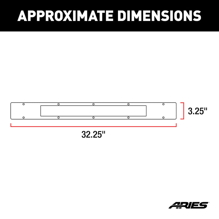 ARIES PC20OS Pro Series 30-Inch Brushed Stainless Light Bar Cover Plate - Truck Part Superstore